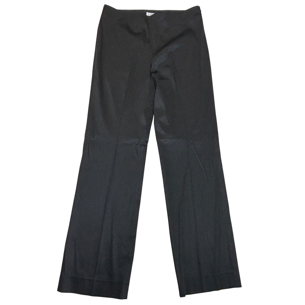Harold's Womens Black Wide Leg Dress Pants Size 10 Side Zip Satin Finish Stretch